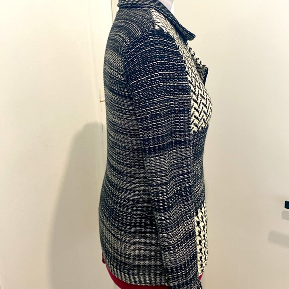 Chaps Black and White Mixed Patterned Sweater / Jacket |Size Small - Picture 4 of 10